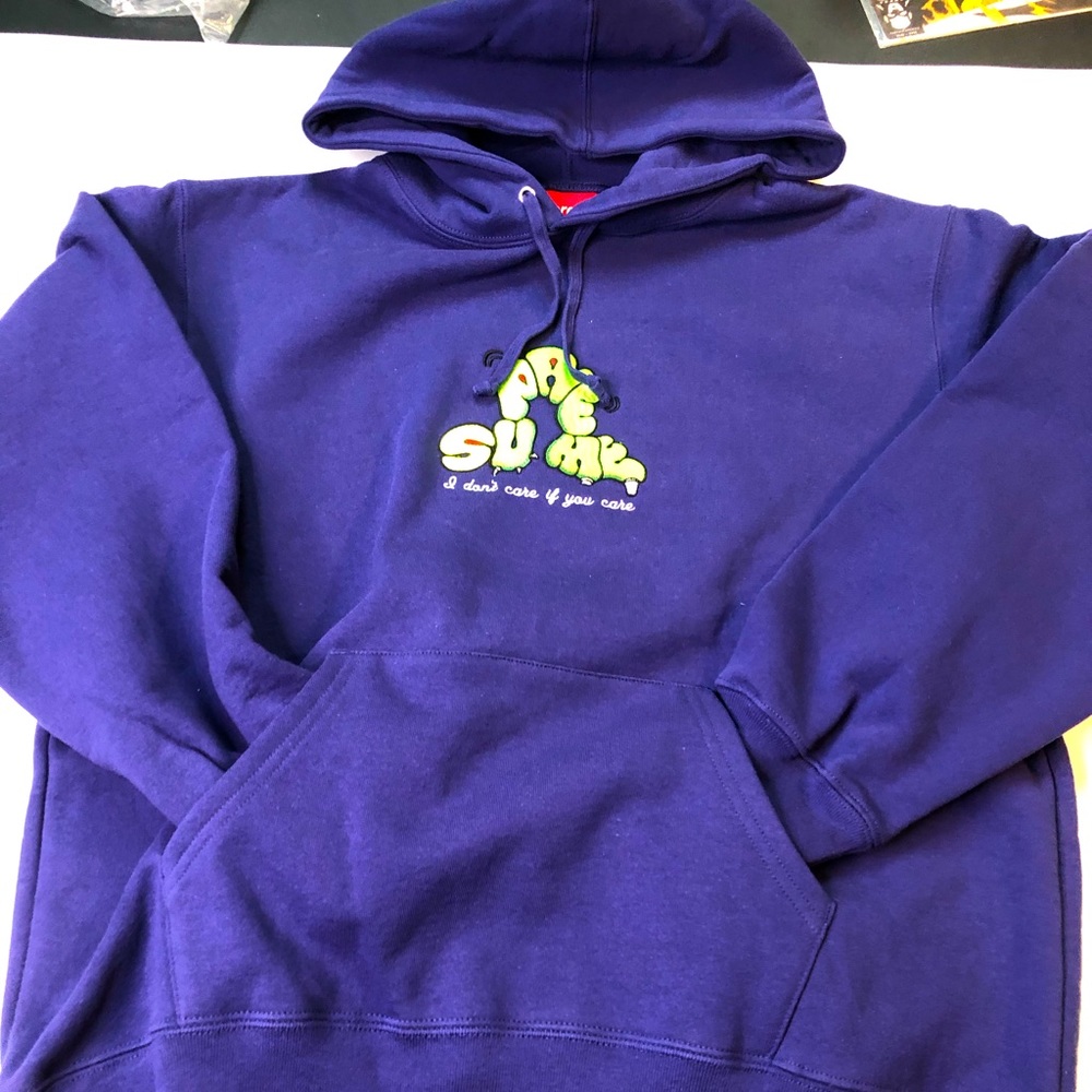 Supreme Don’t Care Navy Medium Hoodie Sweatshirt